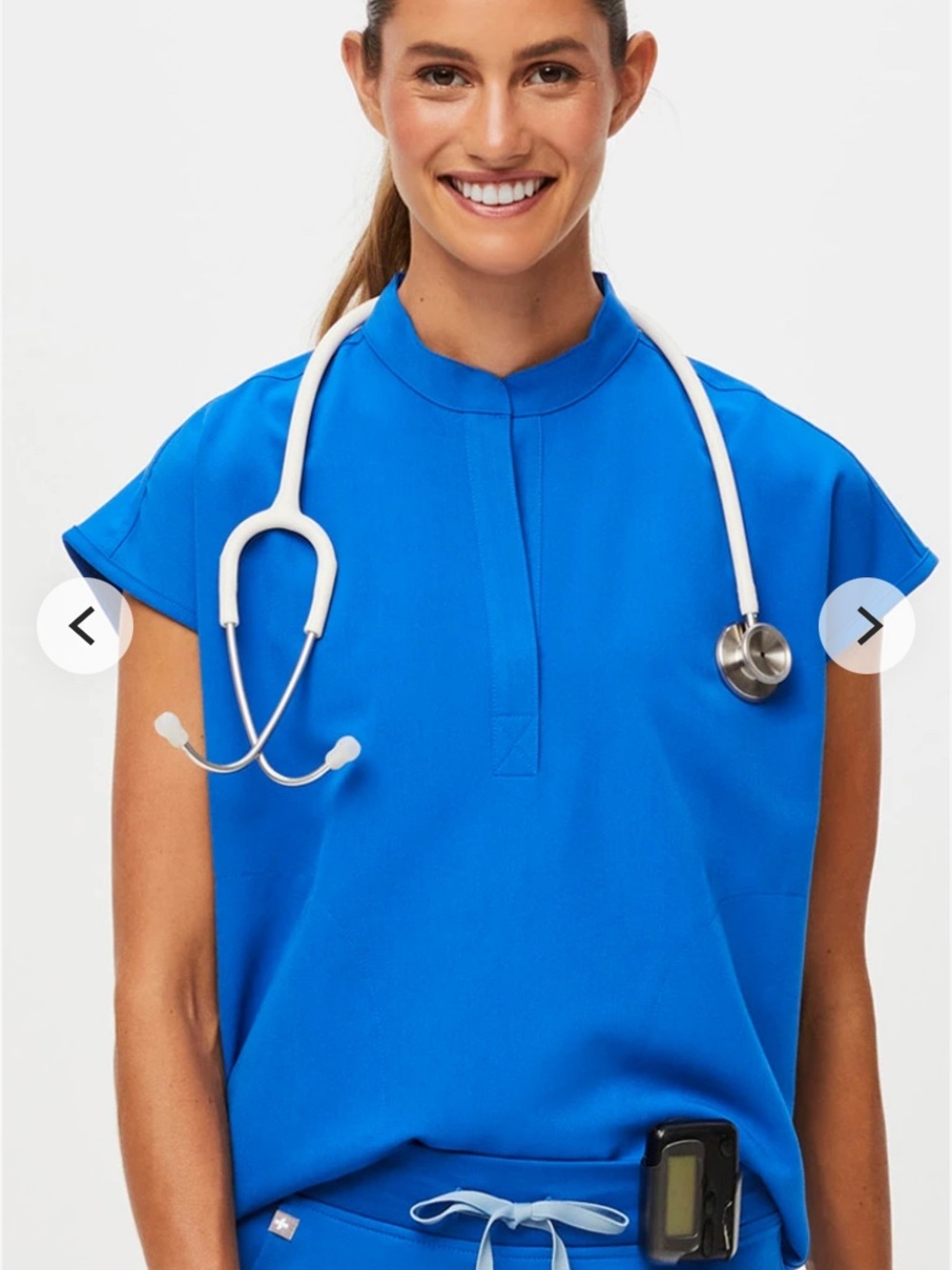FIGS Women's Sleeveless Mock Neck Tunic in Cobalt